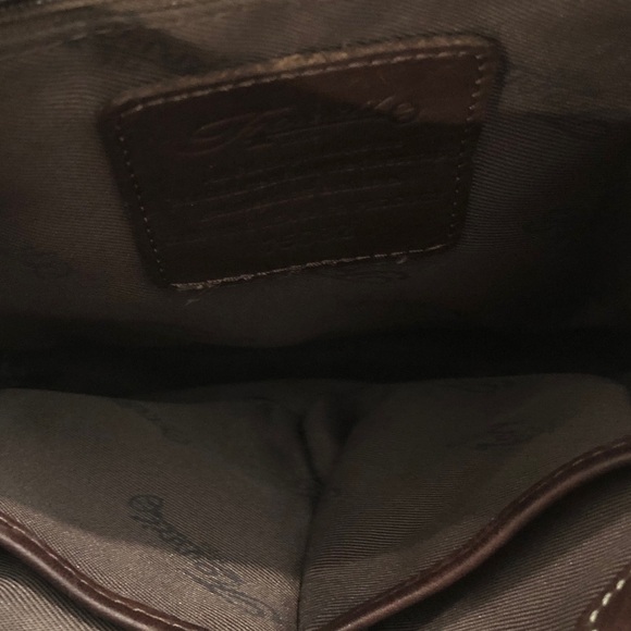 Fossil Dark Brown Crossbody # 75082 Genuine Pebble Leather Messenger Bag EUC - Picture 13 of 16